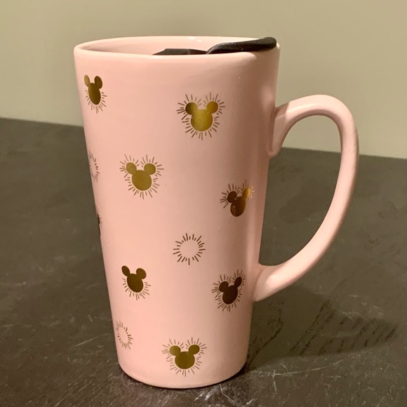 Disney Pink & Gold Mickey Heads Ceramic Travel Mug - Picture 6 of 10